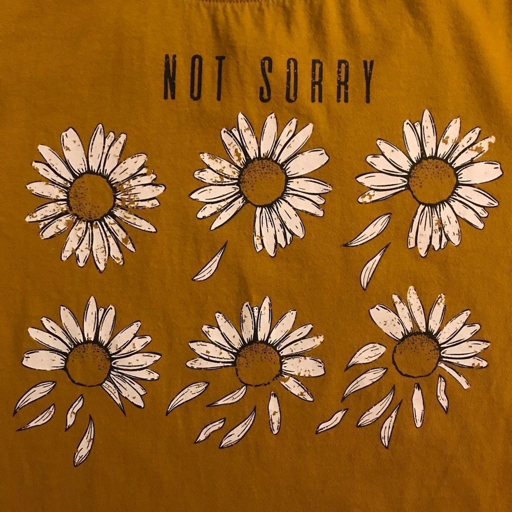 VIBE N’ “NOT SORRY” Tee Short Sleeves Gold Size Small - Picture 2 of 6